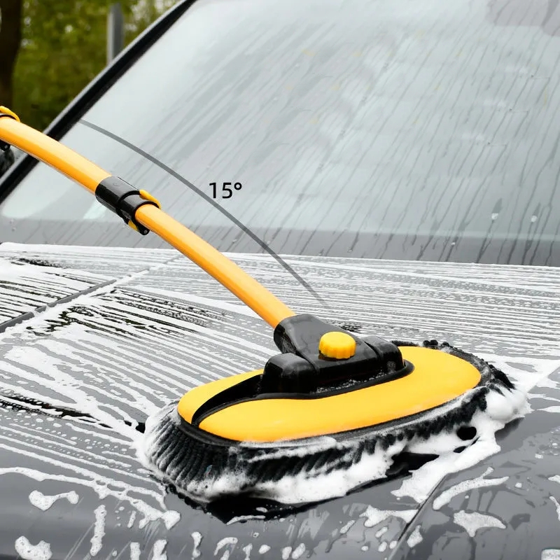Cepillo de limpieza de ventanas de coche, cepillo de lavado de coches súper absorbente, fregona de limpieza telescópica con mango largo, escoba de chenilla, accesorios para automóviles