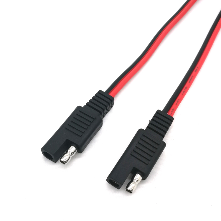 Cable de extensión SAE a SAE, 12 pies, 16AWG, 2 pines, Cable CC de alta resistencia, conector SAE de desconexión rápida, arnés de Cable con tapa antipolvo