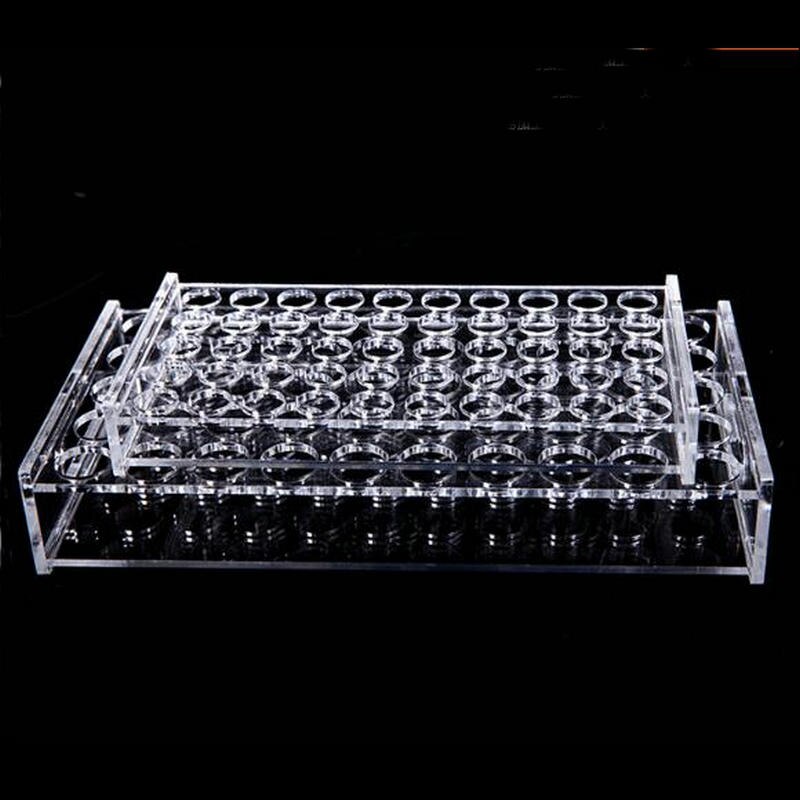 50Holes Lab Sample Bottle Rack Reagent Analytical Bottle Holder Perspex Chromatographic Bottle Rack For 2/3/5ml/10ml/20ml-60ml