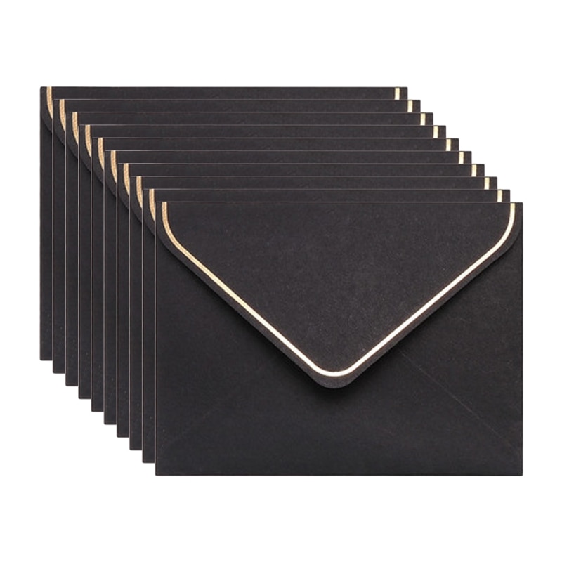 10pcs/set Stamping Blessing Simple Greeting Card Matching Envelope Message Card Birthday Greeting