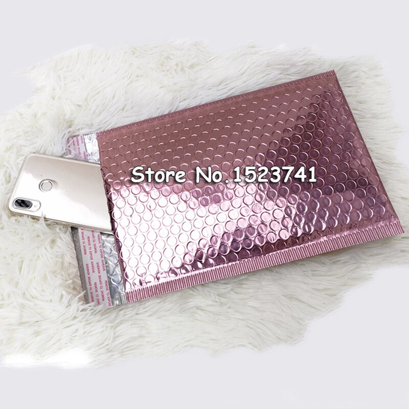 25 uds. Sobre de burbujas de oro rosa de 15x20 + 4 cm, sobre de burbujas de papel de oro rosa para embalaje de , bolsa de recuerdo de boda