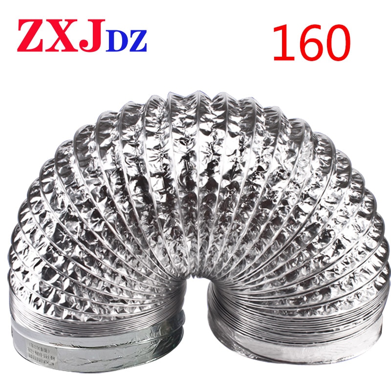 Tubo de escape de campana extractora de cocina de 160mm, papel de aluminio, engrosamiento de cifrado, accesorios de tubería de ventilación para el hogar