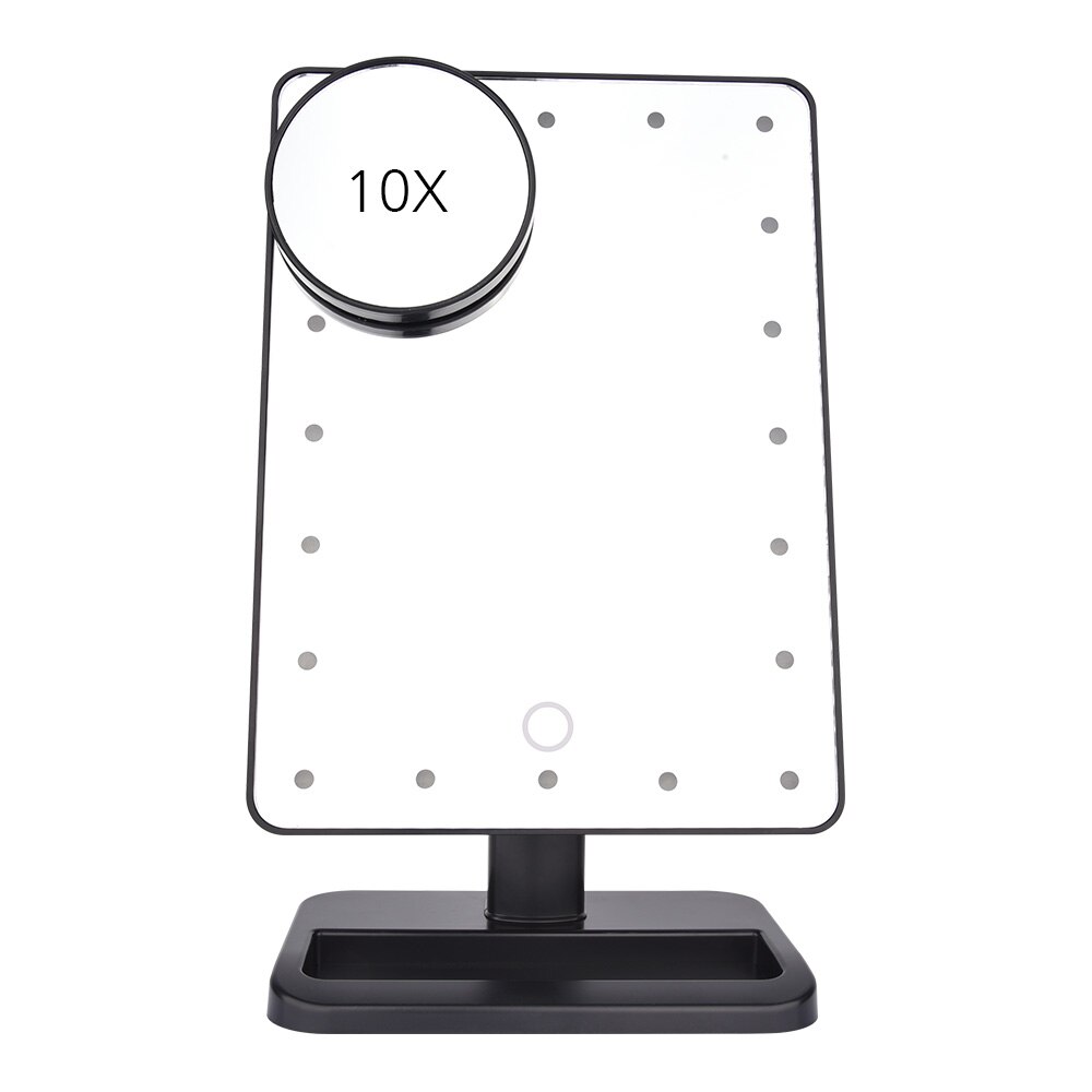 Smart Bluetooth Speaker Makeup Mirror 10X Magnifying LED 20 Lights Speaker Vanity Mirrors Touch Screen 180 Rotating Adjustable