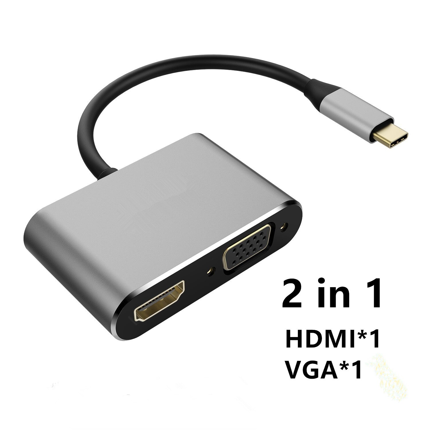 Type C Naar Hdmi-Compatibel 4K Vga Usb C Sd Tf Kaartlezer Usb 3.0 Adapter Hub Voor macbook Samsung S9 Dex Huawei P40 Tv Projector: 2 in 1