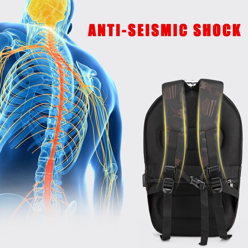Bluetooth Music Speaker Backpack School Bag USB Charging Multi-functional for Travel Outdoor EDF88