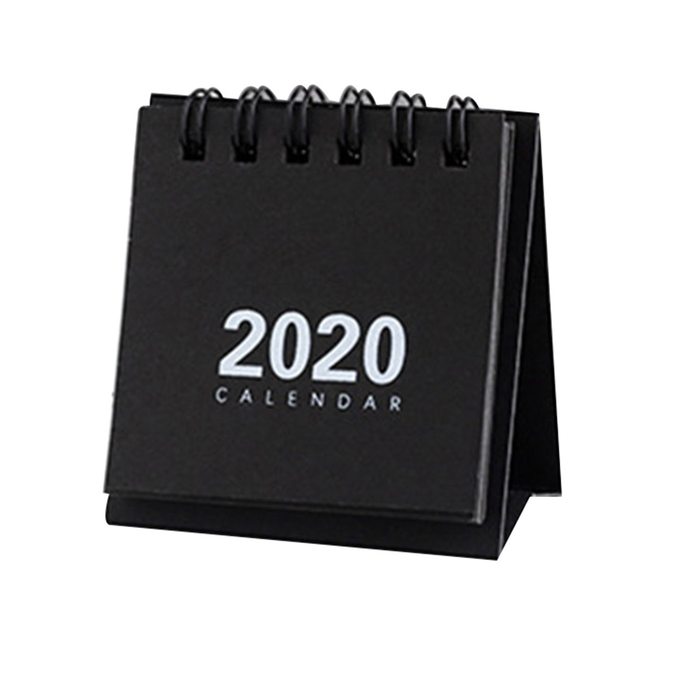 Jaar Mini Kalender Eenvoudige Bureau Coil Notepad Kraftpapier Kalender Dagelijkse Schema OUJ99: black