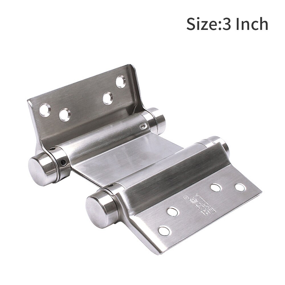 2pcs/set Locking Hard Adjustable Hardware Gate Double Swinging With Screws Door Hinge Stainless Steel Home Office Self Closing