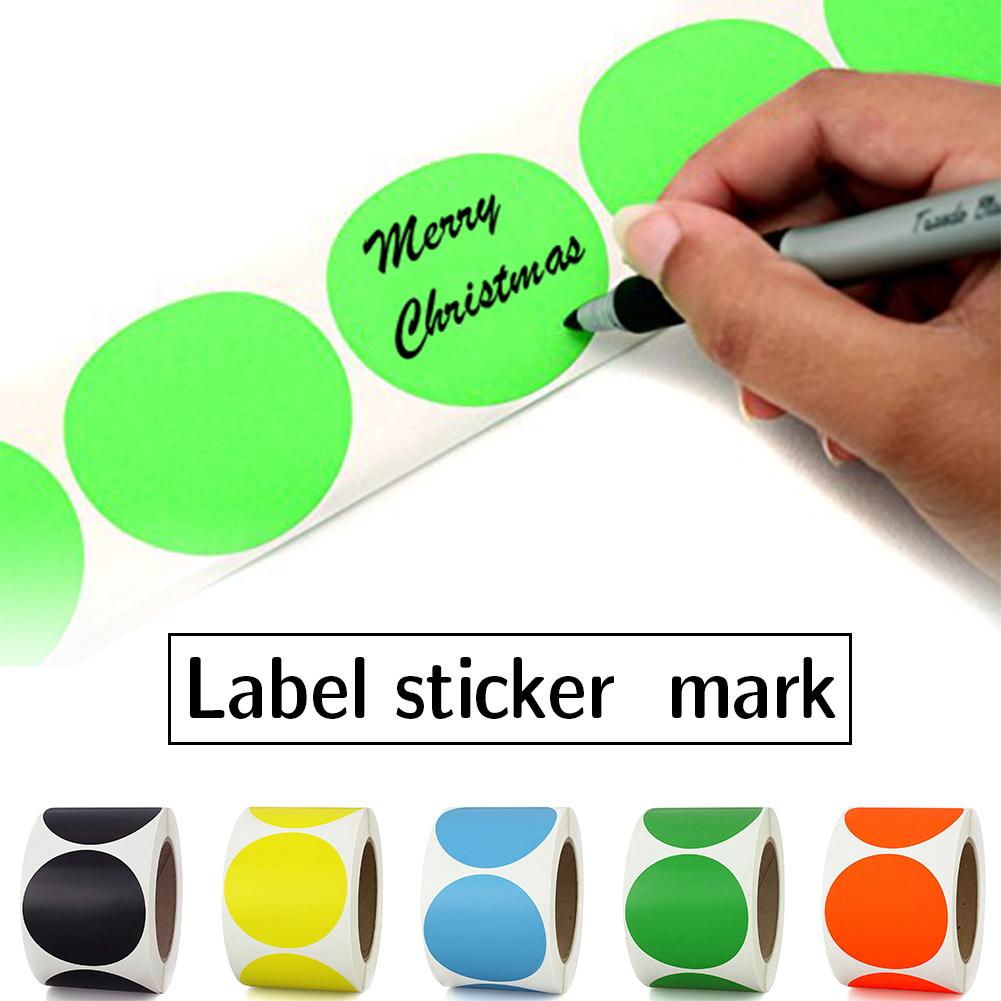 1 tomme farverige cirkel klistermærker runde klæbende prikker etiketter farvekodende etiket skrivbare klistermærker og 500 stykker pr. rulle