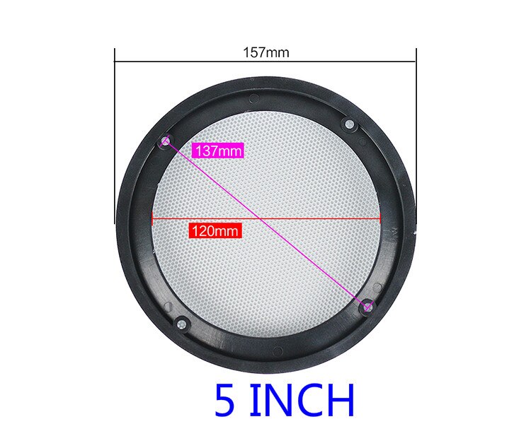 GHXAMP 5 zoll 6,5 zoll 8 zoll Subwoofer Auto Lautsprecher Grill Mesh Auto Lautsprecher Dekorative Schutzhülle ABS Hohe- ende Weiß: 5inch