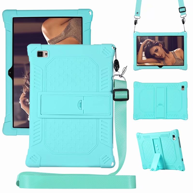 Kindveilige hoes voor teclast  p20hd 10.1 inch tablet pc beschermhoes voor teclast  p20 standaard siliconen hoes + band + pen: Groente