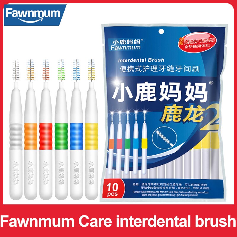 Fawnmum 1X10Pcs Rager Twee-Kleur Haren Volwassen Tandenborstel Ik-Vorm Tandenstokers Bretels Borstel Schoon Tand Oral Care tool