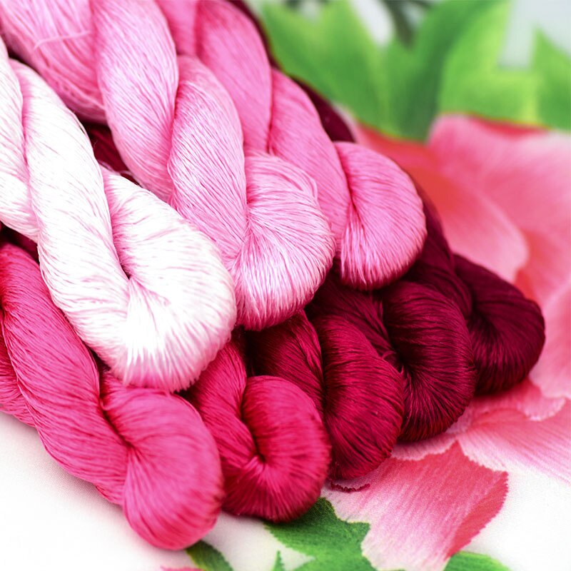 silk embroidery thread / 100% silk thread /hand embroidery embroider cross stitch/rose redseries/8 gradient colors: 8 colors