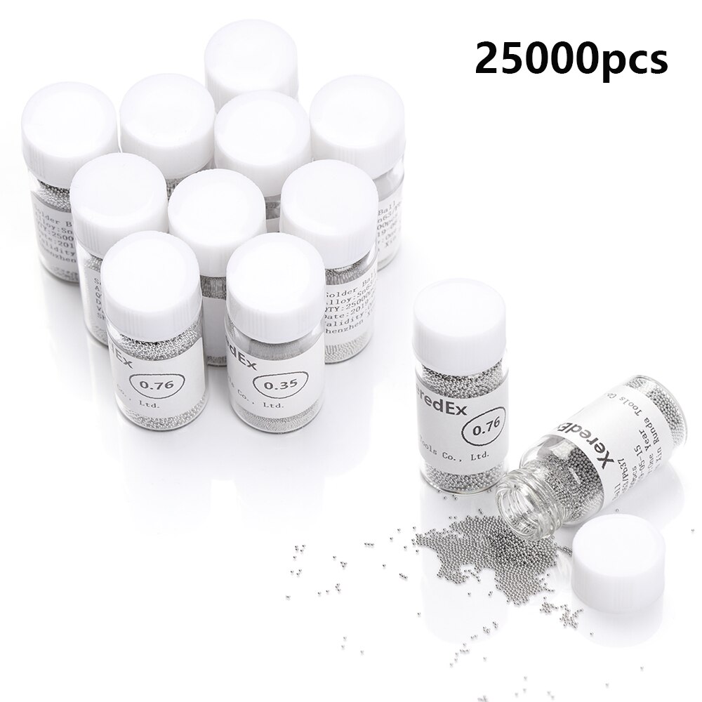 1 Bottle Reballing Balls BGA Solder Ball Leaded BGA Rework Repair Tools (0.2 0.25 0.3 0.35 0.4 0.45 0.5 0.55 0.6 0.65 0.76 )
