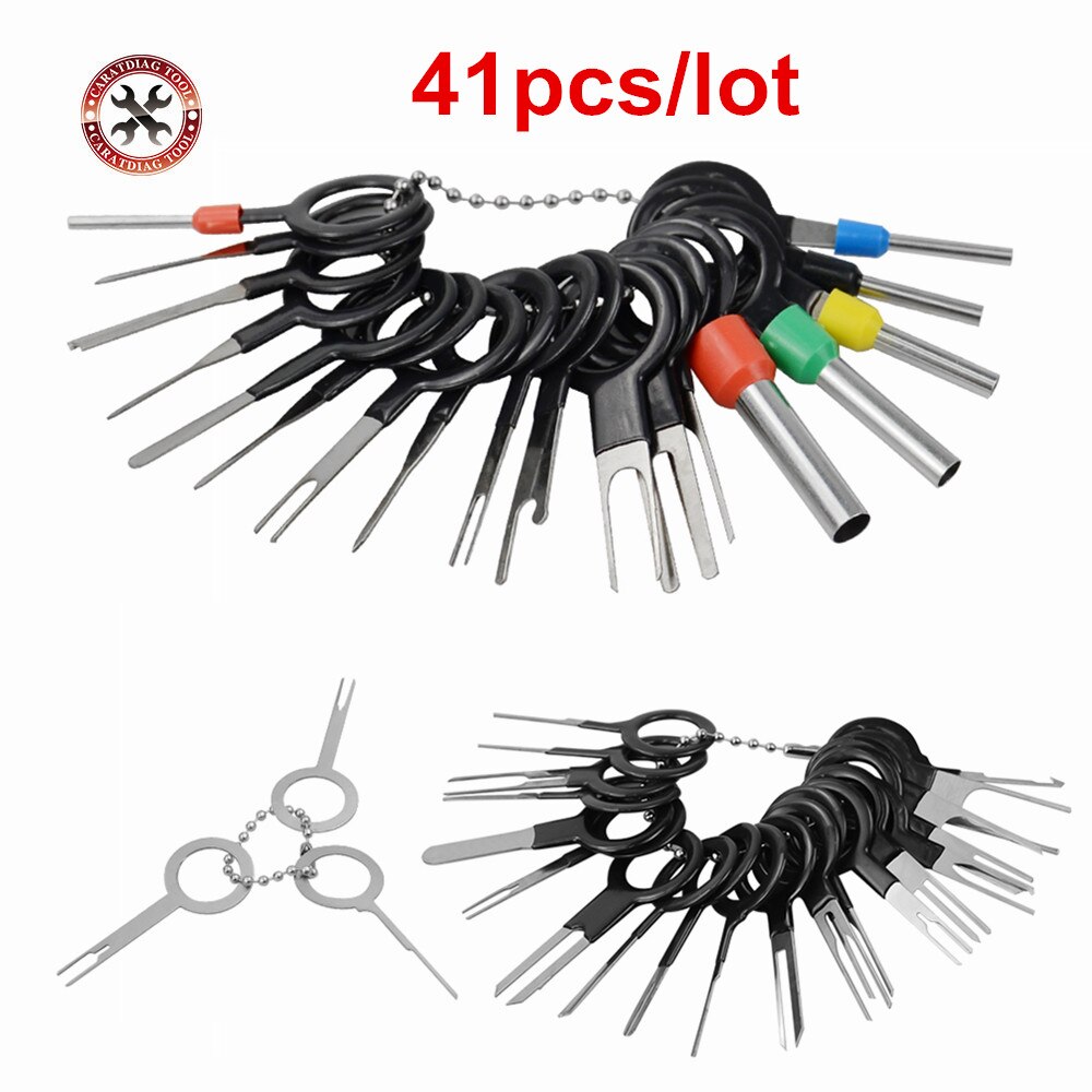 41 Stks/partij Auto Terminal Removal Tool Draad Plug Connector Extractor Puller Release Pin Extractor Kit Voor Auto Plug Repair Tool