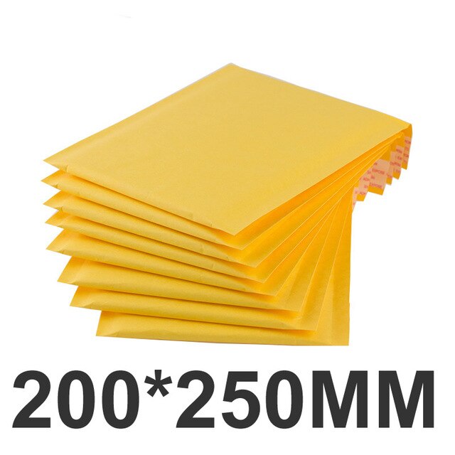 50 PCS/Lot Kraft Paper Bubble Envelopes Bags Padded Mailers Envelope With Bubble Mailing Bag: 220x250mm