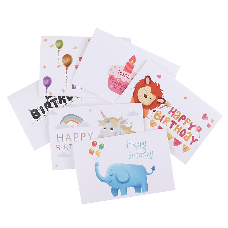 6 stk / sæt seddelkort med konvolutter invitationer blankt inde lykønskningskort brugerdefinerede takkort bulk fødselsdagskort til børn