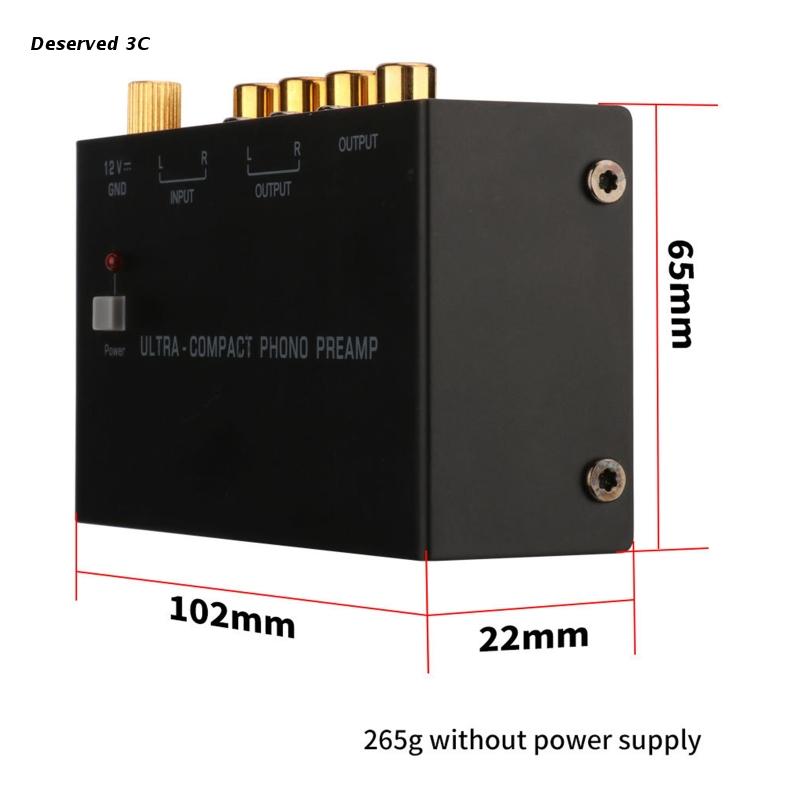 R9CB Phono giradischi preamplificatore Mini adattatore per preamplificatore fonografo Stereo elettronico uscita ingresso RCA portatile a basso rumore