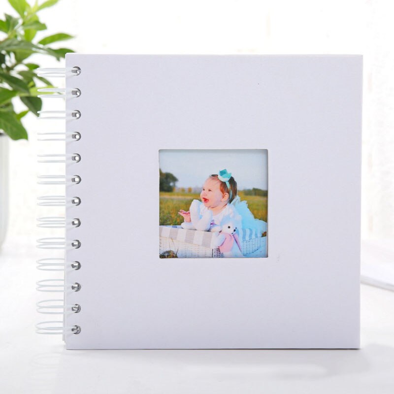 40 sider fotoalbum baby jubilæum fotoalbum fotoalbum scrapbog album håndværk papir diy fotoalbum: Hvid