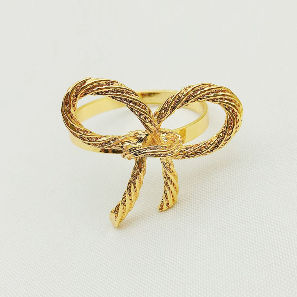 6/12 Pcs Eenvoudige Gouden Servetring Vlinder Strikje Servet Gesp Hotel Restaurant Mond Doek Ring Metalen Servetring