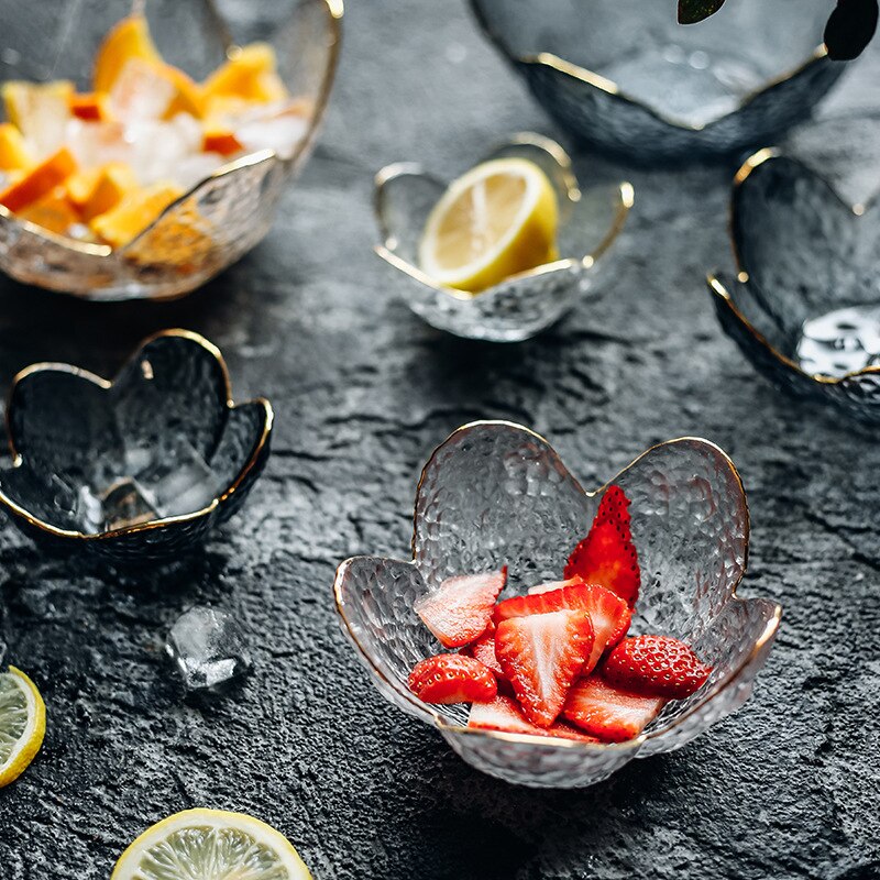 1PC zastawa stołowa ręcznie Phnom Penh kwiat szklana miska sałatka owocowa talerz talerzyk deserowy wysokiej jakości szklana zastawa stołowa