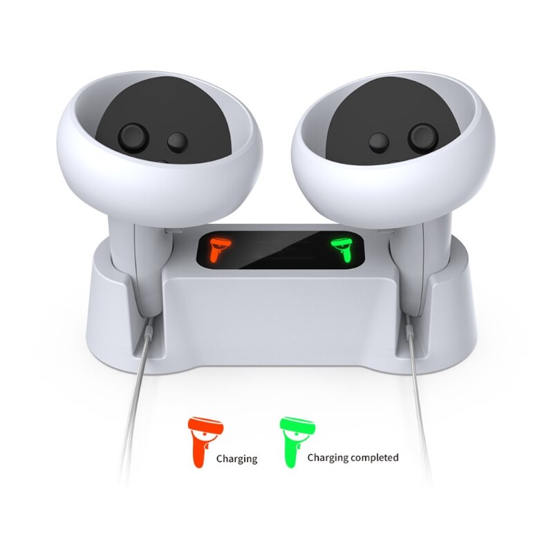K3nb freihändige ladestationen, 1 set für oculus quest, 2 brillenhalterungen, ladebasis mit zwei akkus (links und rechts).