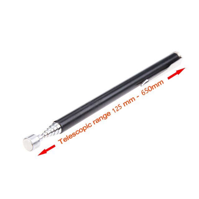 Mini Draagbare Telescopische Magnetische Magneet Pen Handige Tool Capaciteit Voor Picking Up Moer Bout Uitschuifbare Pickup Staaf Stok: black