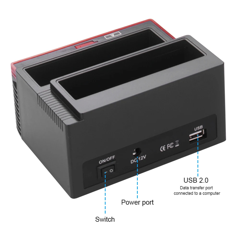 2.5/3.5" SATA IDE HDD Docking Station Clone HDD Enclosure USB 2 Ports USB 2.0 Type C Hub MS/M2/XD/CF/SD/TF Card Reader