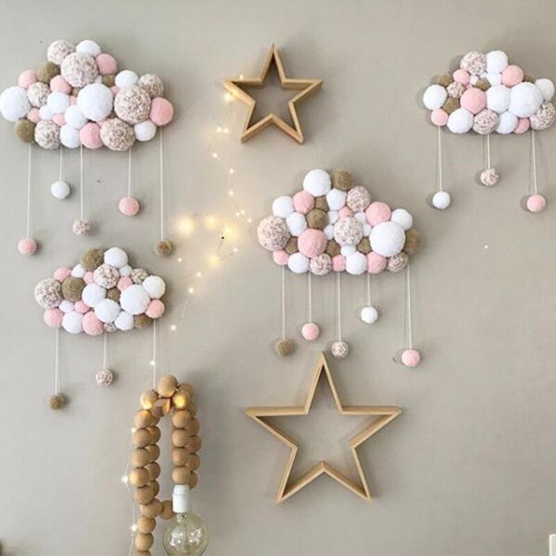 Ins Stijl Babykamer Decoratie Voor Pasgeboren Korte Koraal Fluwelen Hairball Room Decor In De Wieg Fotografie Props Accessoires
