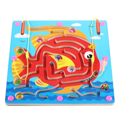 Kinder baum magnetic maze strich perlen puzzle intelligenz desktop-spielzeug früherziehung jungen mädchen holzspielzeug: 8