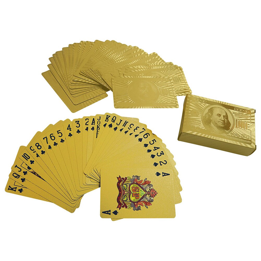 Waterdichte Dollar Patroon Folie Plated Collectible Speelkaart Poker Tafel Spel
