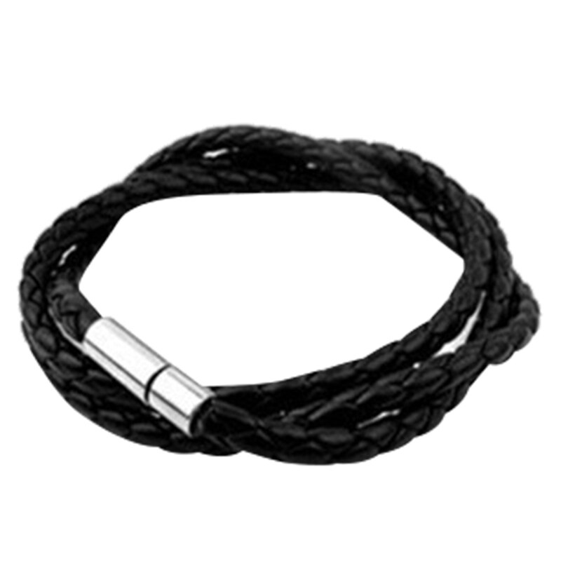 1 stück Leder Multi Schichten Charme Armband Für Frau Und Mann Schwarz Weiß Bronze Webte Stricken Lange Armband Schmuck