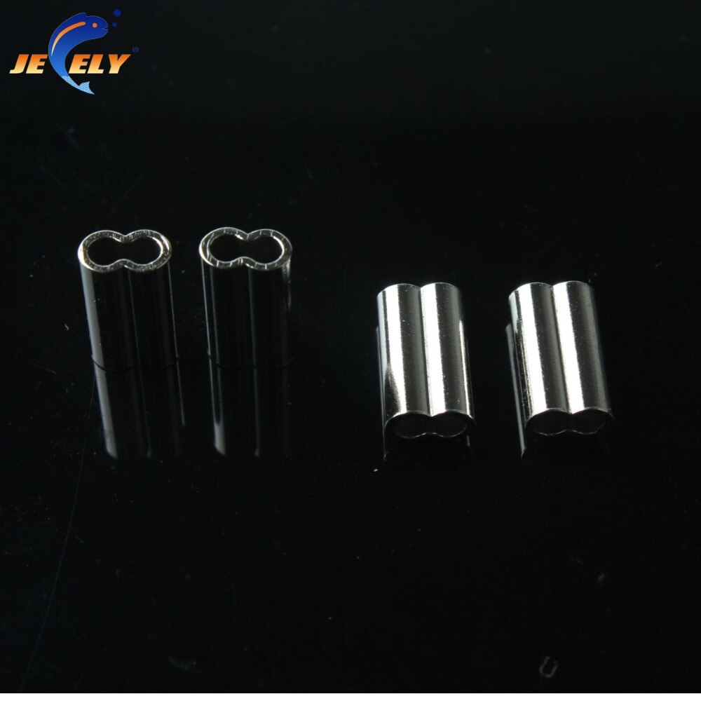 Jeely 50pcs/bag 0.8mm-2.4mm double brass copper crimp tube for spearfishing long line fishing nylon line