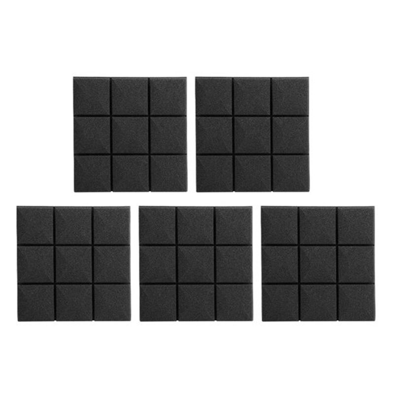 5Pcs Akoestisch Schuim Panelen, Studio Geluiddicht Wedge Tegels, Geluid Panelen Isolatie Absorberen, 9 Blok Paddestoel