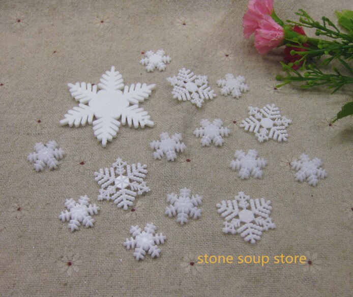 2-20 Stks/partij Verscheidenheid Wit Plastic Sneeuwvlokken Kerst Hanger Bruiloft Opknoping Ornament Craft Decoratie Diy Accessoires