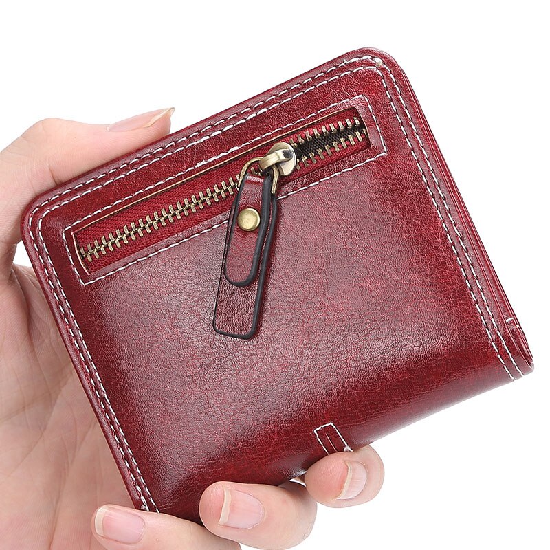 Femmes portefeuilles Mini sac à main dames mignon fleur portefeuille fermeture éclair monnaie poche porte-carte femme portefeuilles petit mince rouge noir Walet