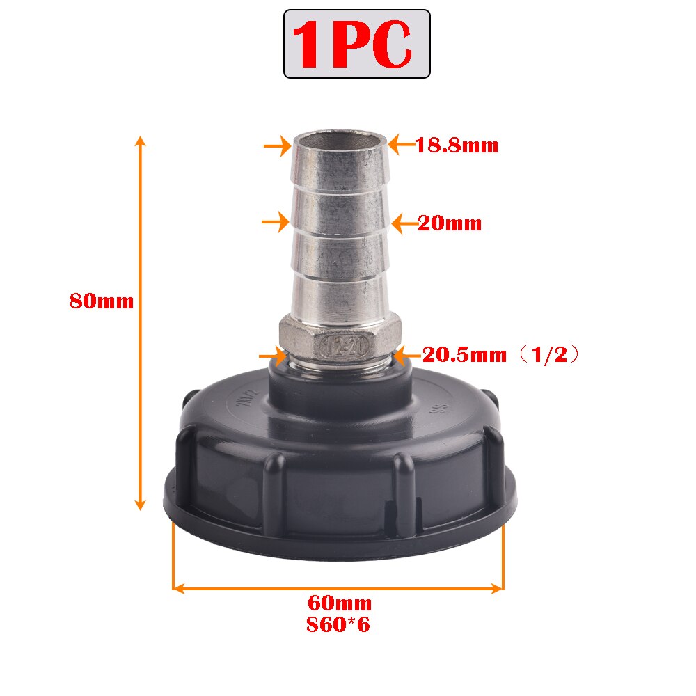 1/2" 3/4" 1" Female Thread IBC Tank Adapter Water Tap Connectors Valve Replacement Fittings Garden Agriculture Irrigation Tools: F