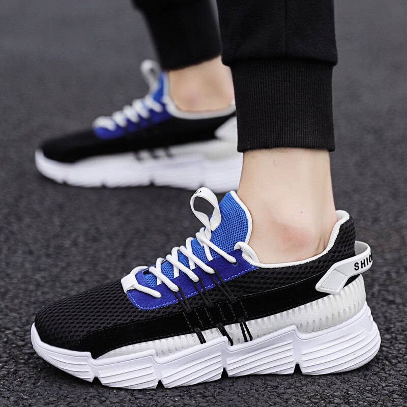 Luz Respirável Sapatos Badminton para Homens Lace-up Sapatos de Desporto de Tênis de Calçados esportivos de Treinamento Dos Homens Anti-Escorregadio sneakers: Azul / 6.5