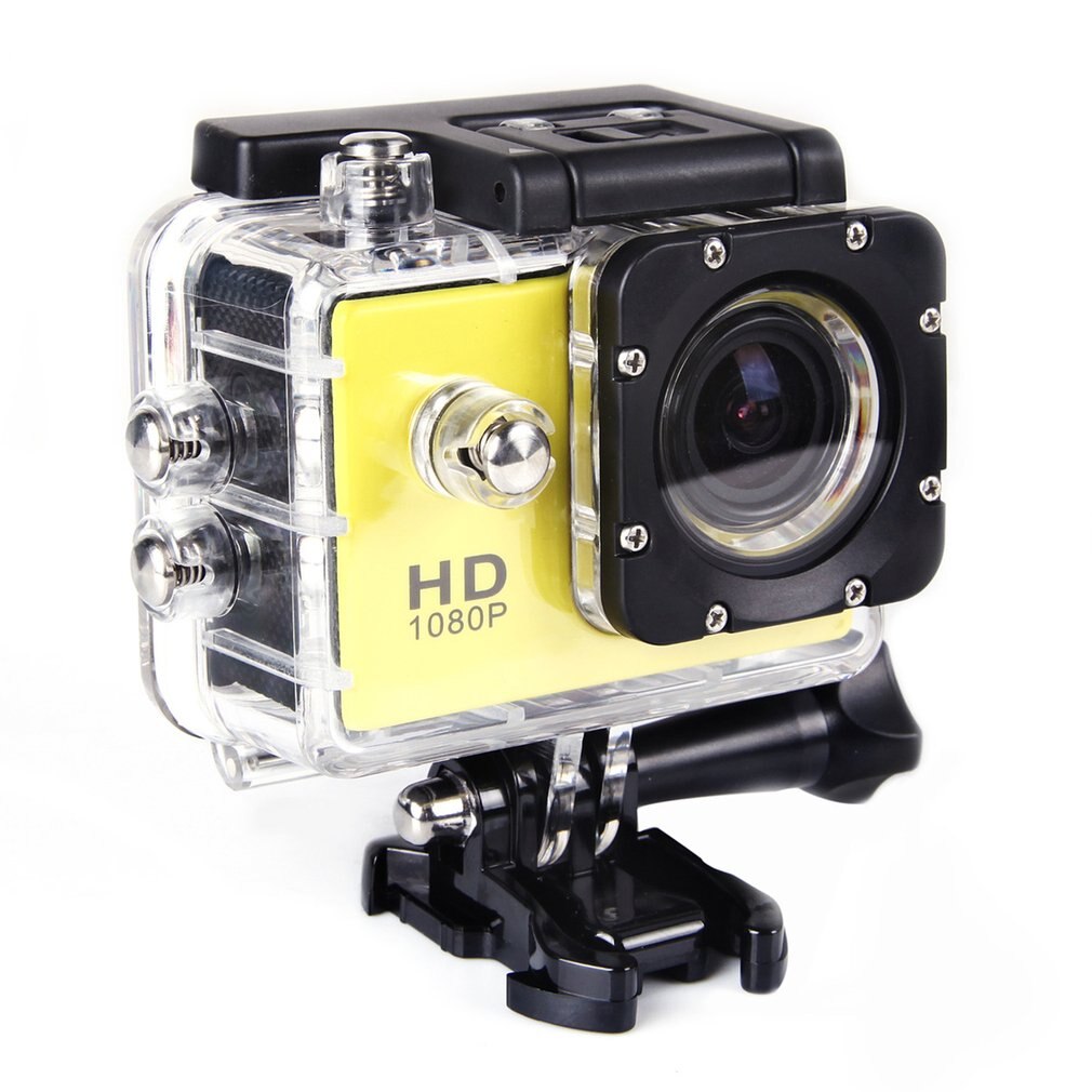 Caméra d&#39;action numérique étanche 2.0 &quot;HD 1080P/24fps, capteur CMOS, objectif grand Angle 1080P, caméra de sport professionnelle: yellow