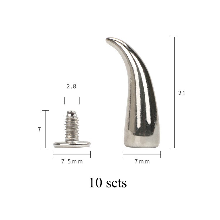 Legierung Überzug Metall Punk Scharf Sprengkopf Schraube Nieten Nieten Handwerk Leder Gürtel Armbinde Kopf Nieten Spikes Dekor Nagel Schnallen: 7x21mm / 10 setzt