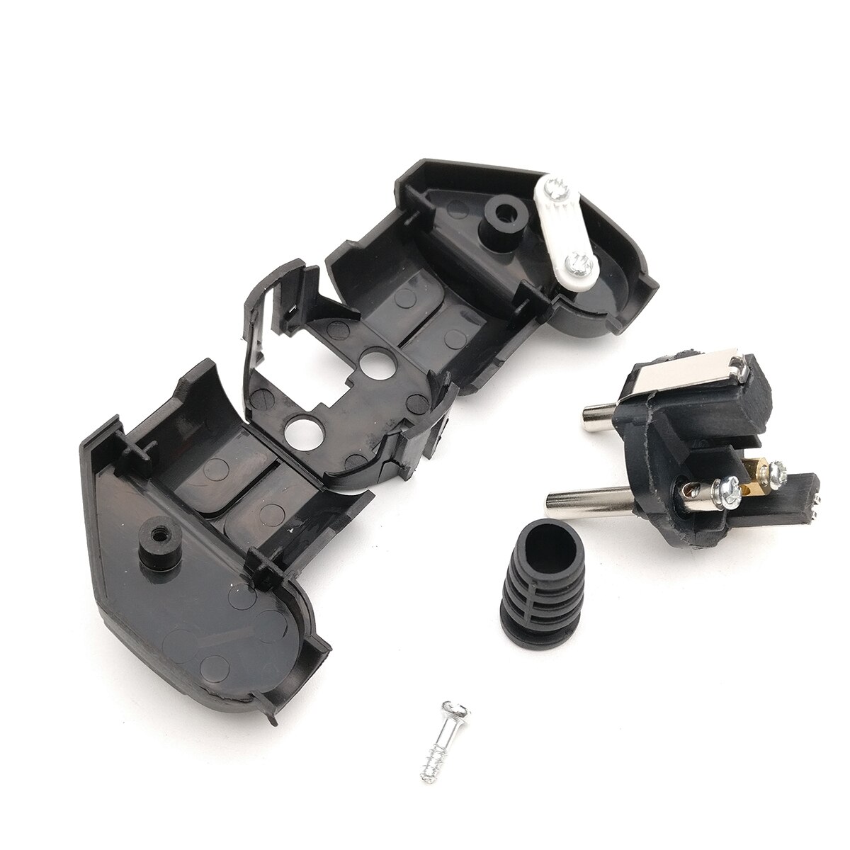 Black/White PVC shell wiring assembly Inlet European German standard rewireable power Plug detachable plug 16A 250V