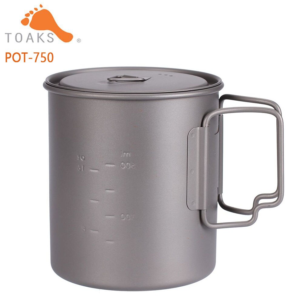 Toaks titanium pot 750ml ultralette bærbar titanium skål camping titanium kop krus