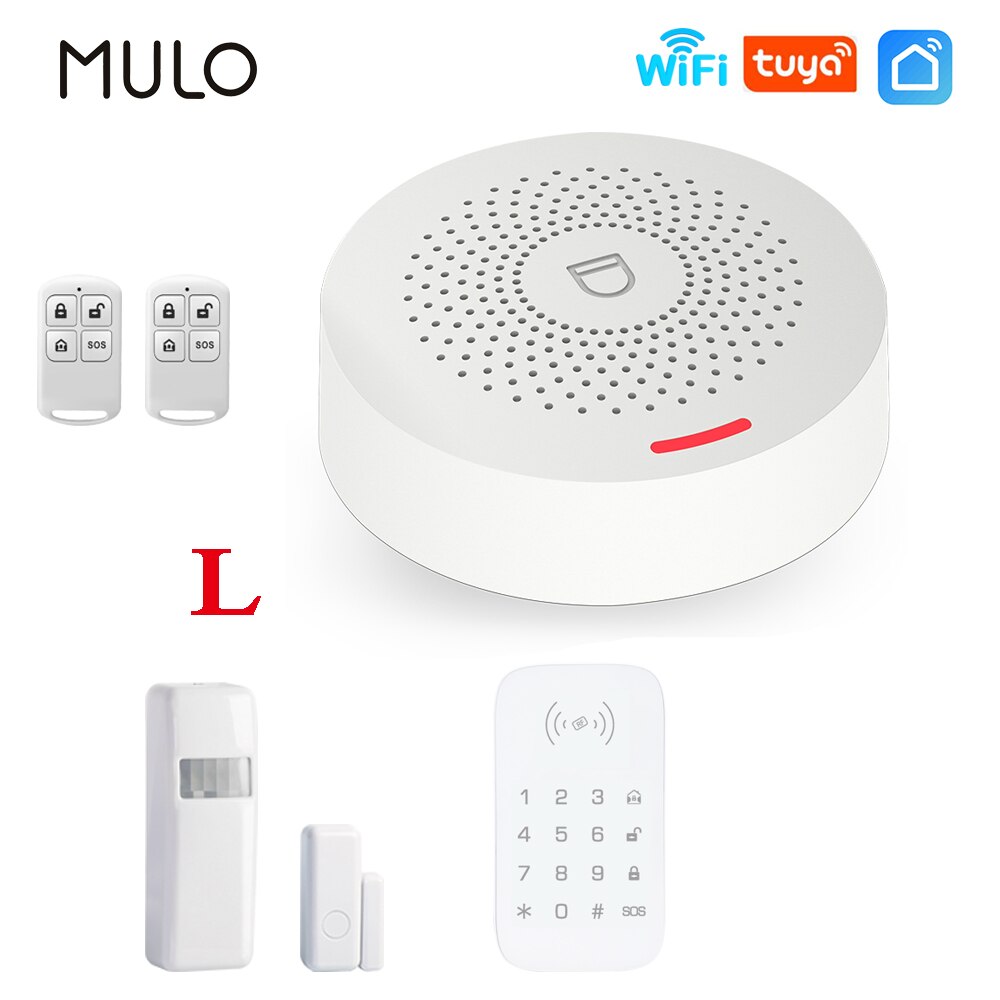 MULO Wifi Alarm System Burglar Security Wireless Home Alarm: L / US plug