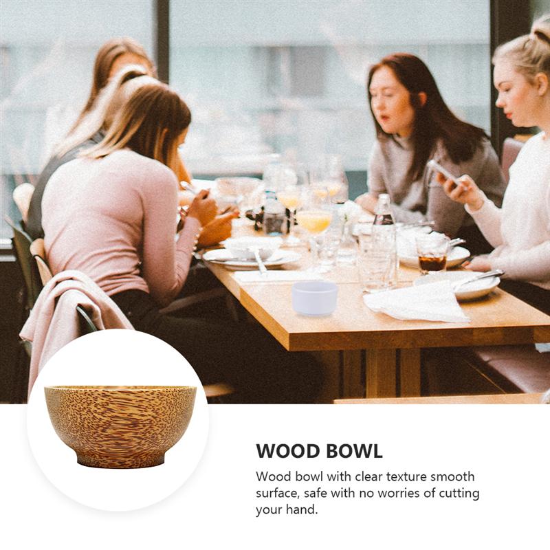 Natural Coconut Wooden Bowl Wooden Bowl Soup Bowl Rice Bowl Food Container