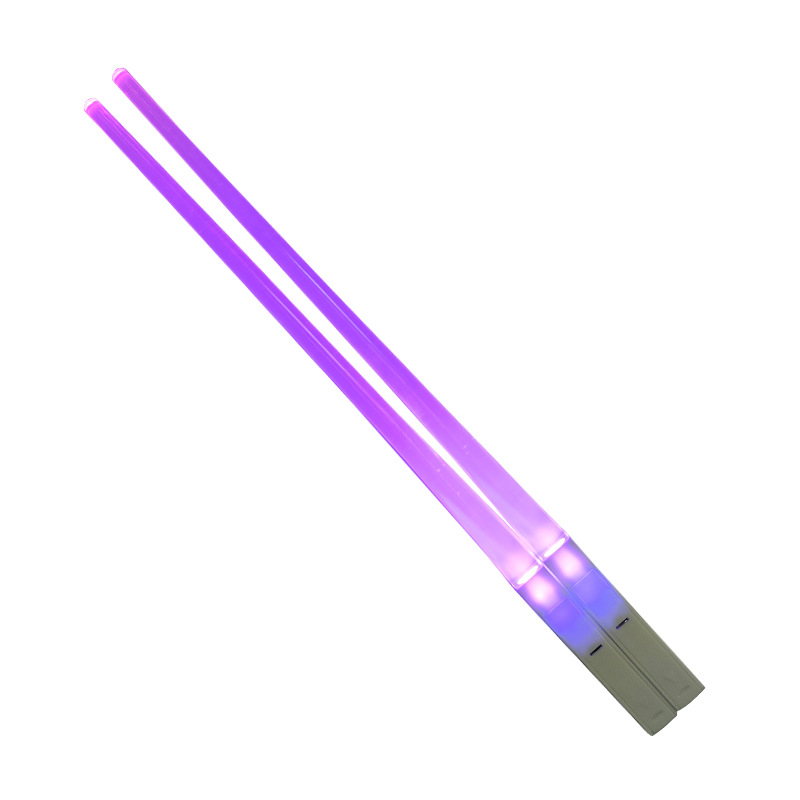 Sabre Laser LED thème StarWar, baguettes chinoises lumineuses, réutilisables, lavables et détachables, baguettes à Sushi, vaisselle de cuisine, 1 paire: YELLOW