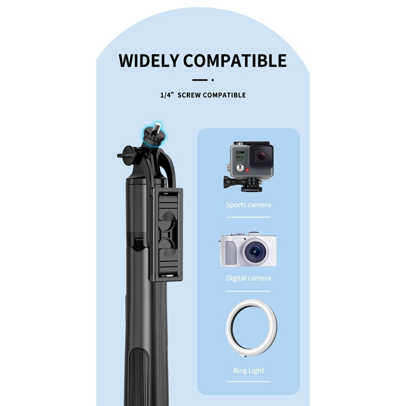 Kabelloser bluetooth-selfie-stick, tragbarer, multifunktionaler handyhalter, faltbares mini-stativ für ios und android