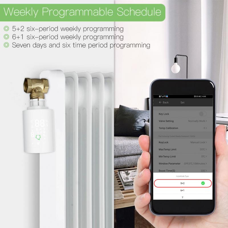 TUYA TRV Thermostat Valve Thermostatic Radiator Valve Controller Heater Temperature Voice Control With Google Smart Home Zigbee
