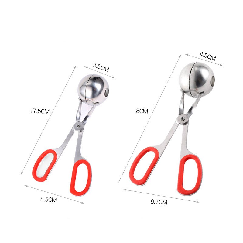 Rustfritt stål kjøttboller klipp piller maker matte klipp kjøttboller maker husholdnings suppe ball klipp fisk ball maker klipp spoonkitchentool