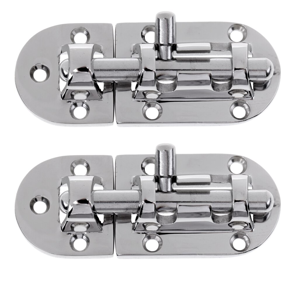 2x 316 Stainless Steel Latch Barrel Long Bolt Hasp Gate Shed Slide Door Lock