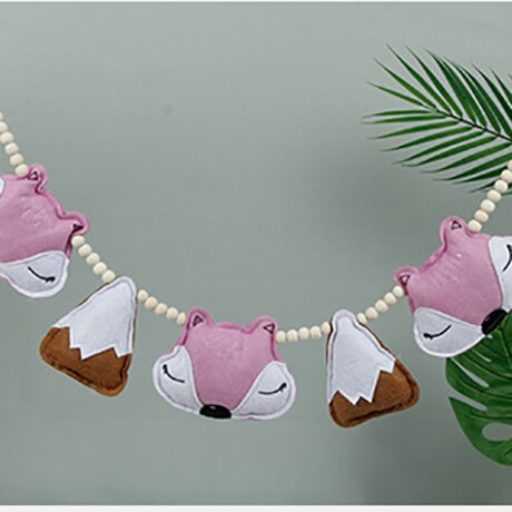 1Pc Baby Speelgoed Nordic Cartoon Vos Baby Rammelaars Kinderen Kamer Opknoping Decor Fotografie Prop Zachte Rammelaar Mobiele Wandelwagen Accessoire: Purple fox 2