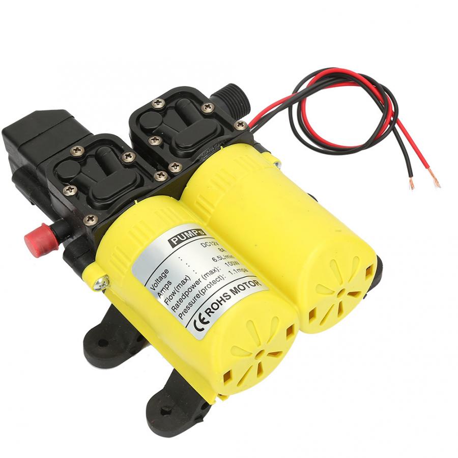 DC 12V Water Pump 100W Double Smart Suction Electric Self Priming Diaphragm Water Pump For Car Portable Washing Machine